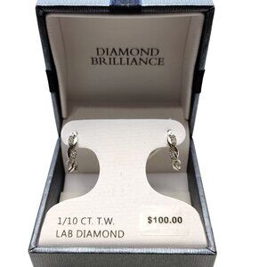 Diamond Brilliance Sterling Silver 1/10 CT T.W. Lab Diamond Hoop Earrings
